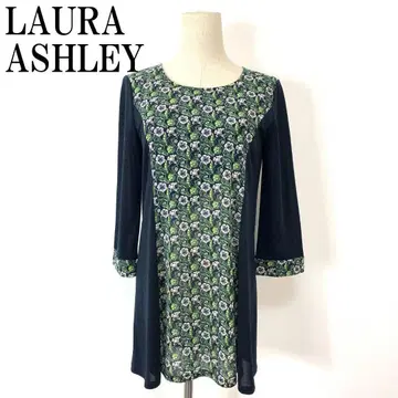 LAURA ASHLEY 튜닉 원피스 꽃무늬 네이비 9 B9966