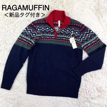 RAGAMUFFIN 네이비 컬러 호두 단추 니트