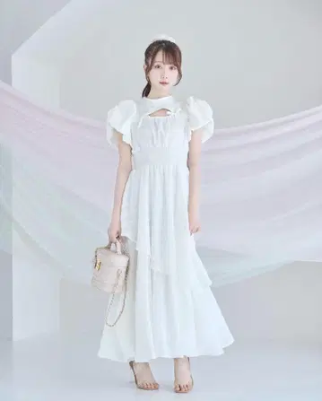 로제 뮤즈 jacquard check dress 화이트