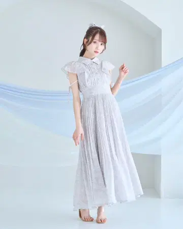 로제 뮤즈 pleats floral print dress 그레이