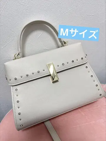 M 사이즈 셀포드 뤼탕 비쥬 스터드 미니백 아이보리 새상품