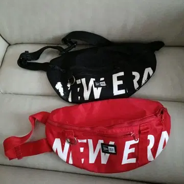 뉴에라 바디백 빨간색 블랙 세트