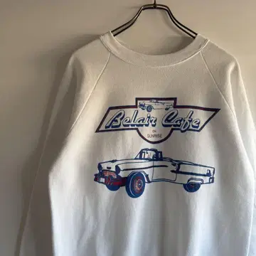 Vintage 80's 프룻 오브 더 룸 CAR 프린트 래글런 맨투맨