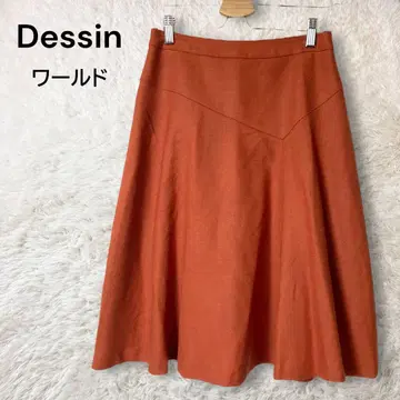 Dessin 플레어 스커트 미디 기장 울 월드 홍차색 S 가을/겨울