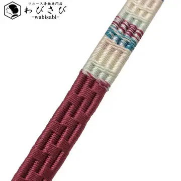 일본 정통의상 소품 허리띠 순수 실크 평조립끈 조립끈 새우색 C-6434