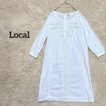 Local/로컬 티셔츠 원피스 M 레이스 얇은 소재 페미닌
