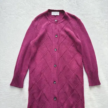 [ 새상품급 ] 아키라나카 롱 니트 가디건 버튼 다운 퍼플 울