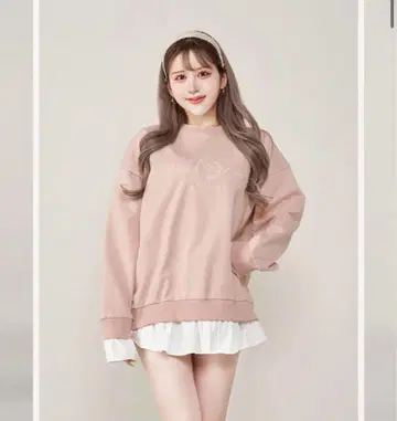 택 포함 새상품 다리치 Darich Club 맨투맨 상의 핑크