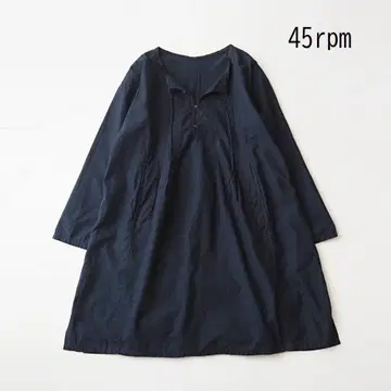 45rpm 인디고 네이비 나염 코튼 튜닉 원피스