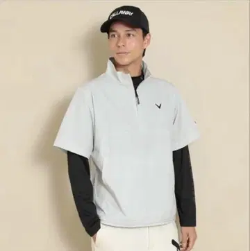컨디션 최상 캘러웨이 8WAY 스트레치 하프 지퍼 반팔 블루종 LL