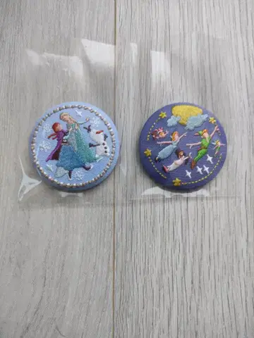 디즈니 자수 캔뱃지 2개 세트
