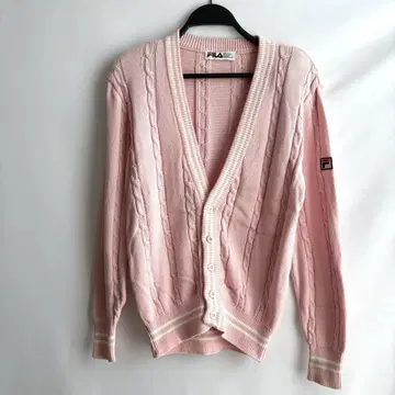 FILA 빈티지 70s 80s 긴팔 가디건 핑크 구제 의류