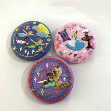 디즈니 자수 핀 배지 3개 세트