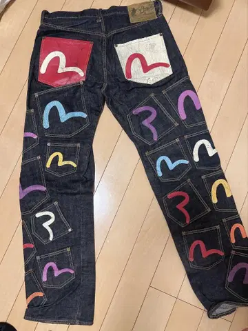 [초레어] Evisu 메니 포켓 자수 SIZE 36X35