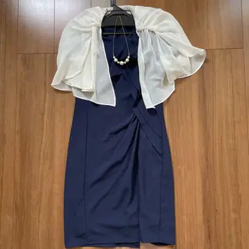 네이비 랩 스타일 드레스 볼레로 세트 액세서리 덤 포함