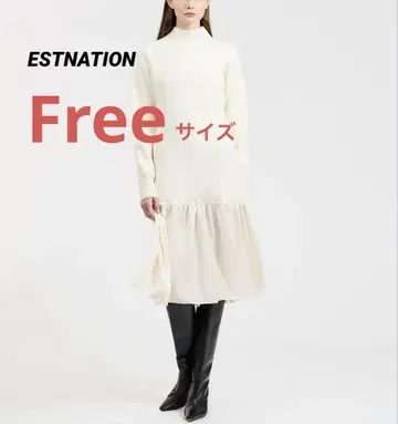 [ESTNATION] / 알파카 울 도킹 원피스 화이트