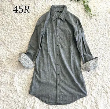 45R 바지 데님 이중직 셔츠 원피스 스냅 버튼 자수