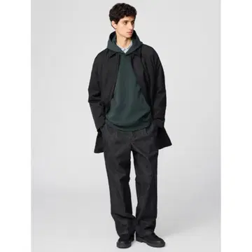 UNIQLO:C 턱 스트레이트 팬츠 MEN 91 BLACK