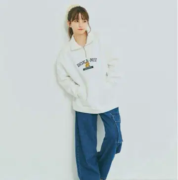 [ 기간 한정 ] Boka nii Bear 하프 지퍼 맨투맨