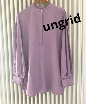 [ ungrid ] 어그리트 라벤더 긴팔 스탠드 카라 셔츠 F