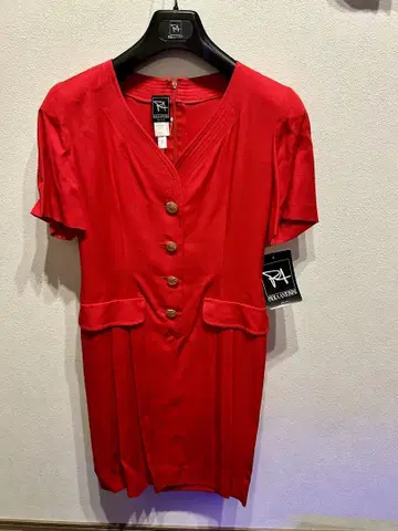 새상품 PAORA ANTONINI 원피스 오샤레 빨간색 M 레이온