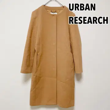 어반 리서치 도어즈 노카라 코트 울 롱 코트 베이지