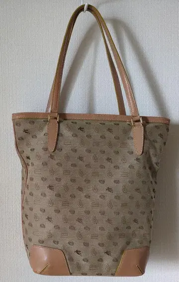 에트로 베이지 로고 패턴 숄더백