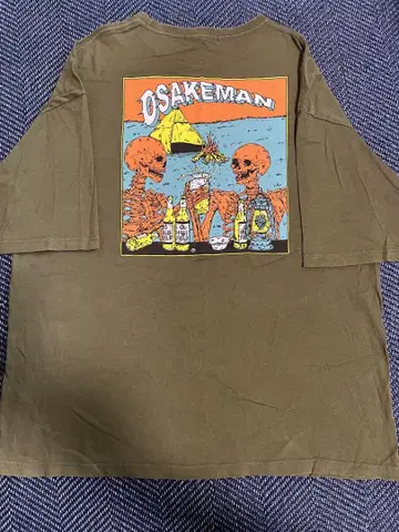 OSAKEMAN 그래픽 T셔츠 L사이즈 올리브 그린
