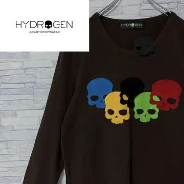 [ 미사용 새상품 ] 하이드로겐 롱T 긴팔T셔츠 스컬 브라운 XL