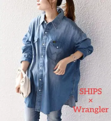 Wrangler x SHIPS 오버 사이즈 데님 셔츠 랭글러