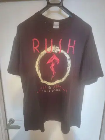 밴딩 T 빈티지 셔츠 RUSH TOUR 2008 셔츠