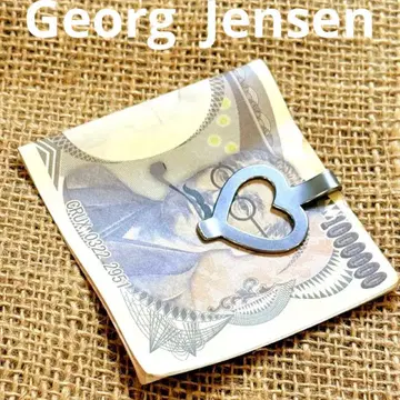 조지 젠슨 머니클립 하트형 스테인리스 실버 GJ 각인