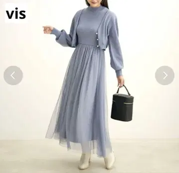 새상품급 VIS 도킹 원피스 & 가디건 앙상블