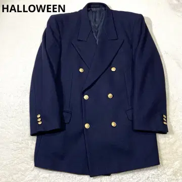 HALLOWEEN 네이비 블레이저 더블 골드 버튼 M 램스울 네이비