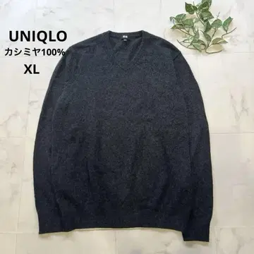 새상품급 유니클로 캐시미어 100% 풀오버 니트 사이즈 XL 다크 그레이
