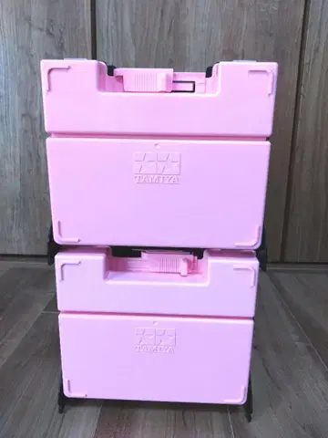 타미야 2단 수납 박스 핑크
