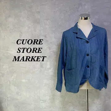CUORE STORE 데님 자켓 백 롱 블루 4537