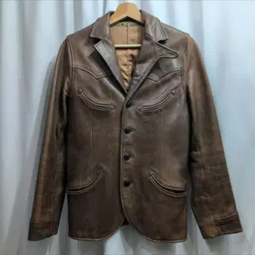 웨스트 라이드 고트스킨 웨스턴 가죽 테일러드 자켓 34