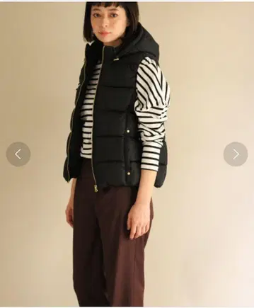 택 포함 새상품 Otilie 후드 부착 다운 베스트 아이보리