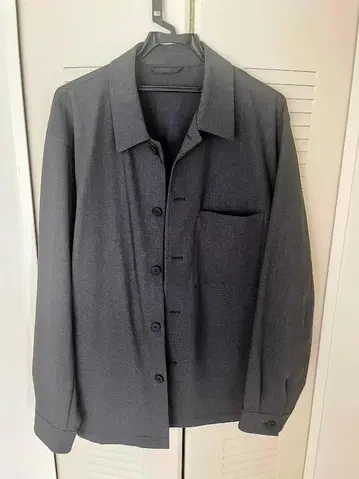 UNIQLO 칸도 셔츠 자켓/울 라이크 다크 그레이 XL