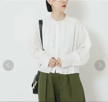어반 리서치 코튼 보일 숏 플레어 셔츠 화이트