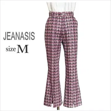 JEANASIS 핑크 퍼플 계열 올 패턴 플레어 팬츠 지나시스 M