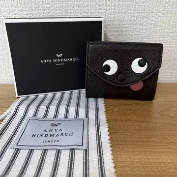 안야 힌드마치 더 니 다크 브라운 미니 지갑 3단 폴더형 지갑
