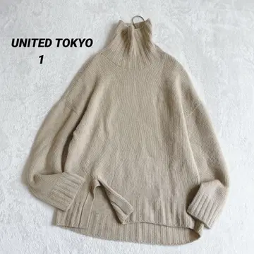 UNITED TOKYO 캐시미어 울 터틀 니트 스웨터 [ 1 ] 슬릿