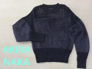 AKIRA NAKA 네이비 시스루 니트