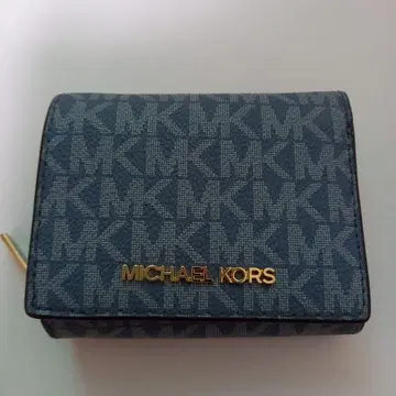 MICHAEL KORS 3단 폴더형 지갑 네이비 MK 로고