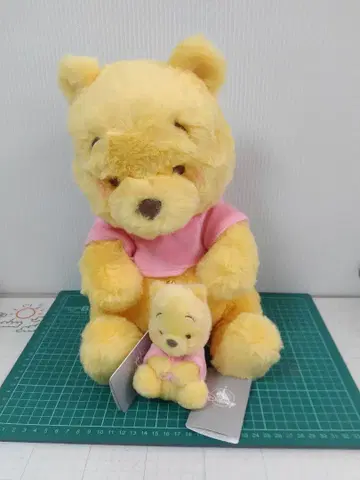 새상품 Disney 디즈니 푸우 뒹굴뒹굴 봉제 인형과 키링 세트