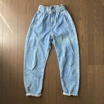 ZARA 허리 프릴 청바지 면 100%