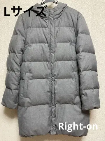 그레이 후드 부착 다운 자켓 여성용 L
