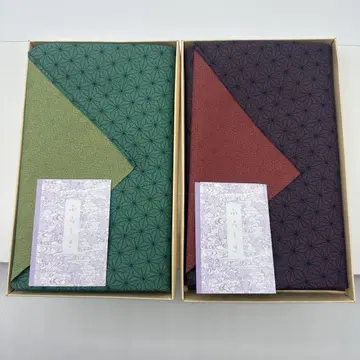 보자기 린넨 아사노하 무늬 그린 보라색 2장 세트